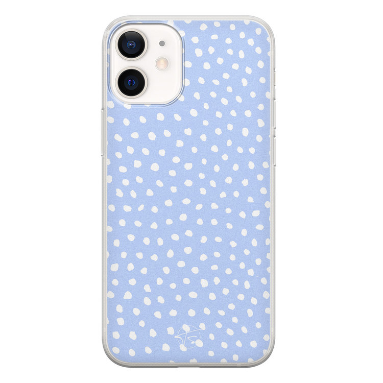 Telefoonhoesje Store iPhone 12 mini siliconen hoesje - Purple dots