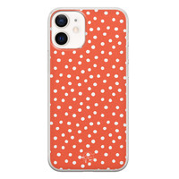 Telefoonhoesje Store iPhone 12 mini siliconen hoesje - Orange dots