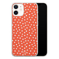 Telefoonhoesje Store iPhone 12 mini siliconen hoesje - Orange dots