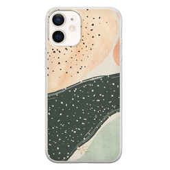 Telefoonhoesje Store iPhone 12 mini siliconen hoesje - Abstract peach