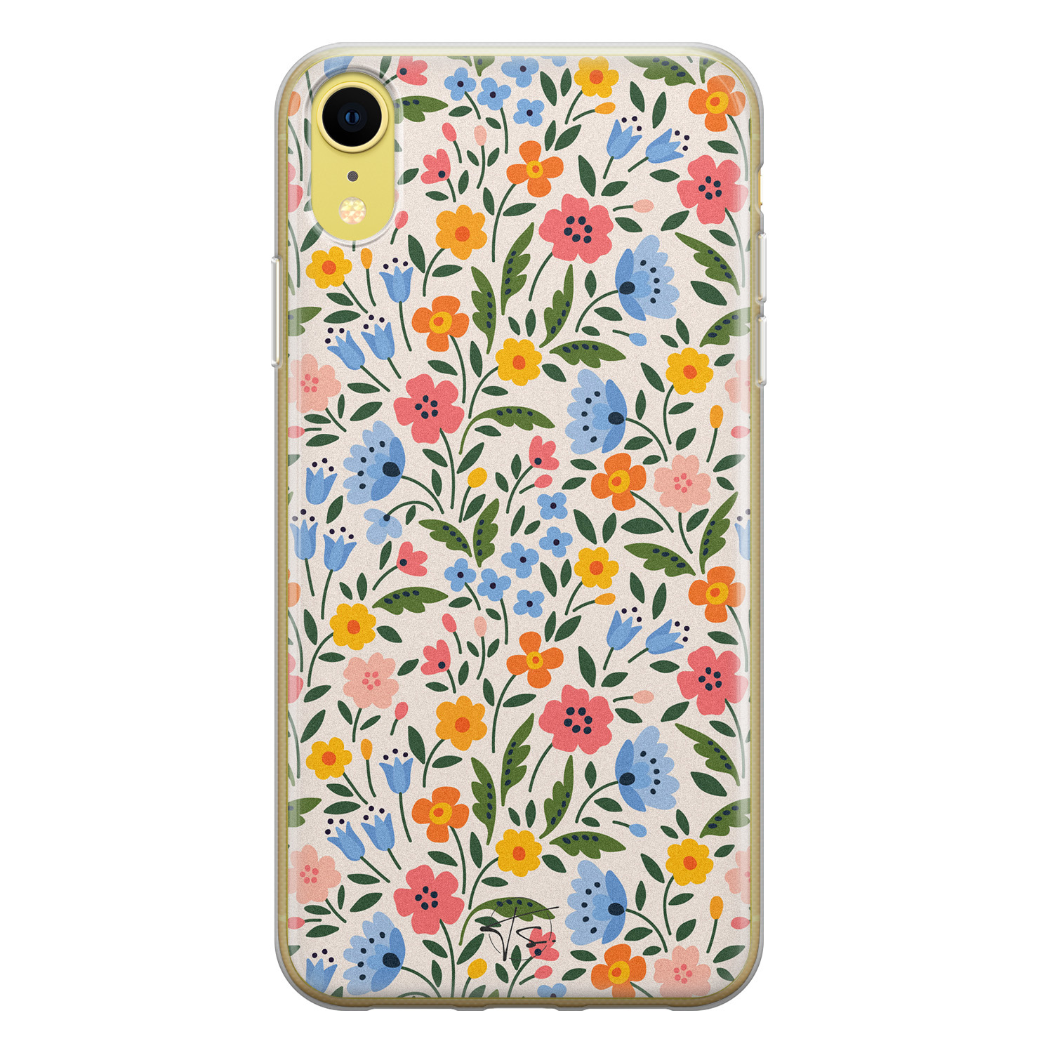 Telefoonhoesje Store iPhone XR siliconen hoesje - Romantische bloemen