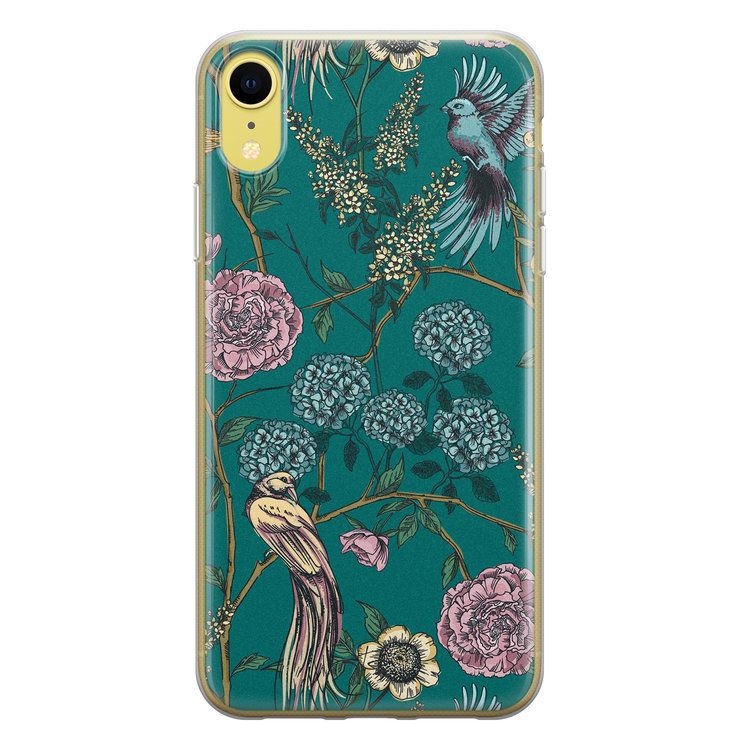 Telefoonhoesje Store iPhone XR siliconen hoesje - Bloomy birds