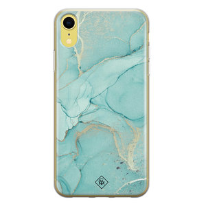 Casimoda iPhone XR siliconen hoesje - Marmer mintgroen
