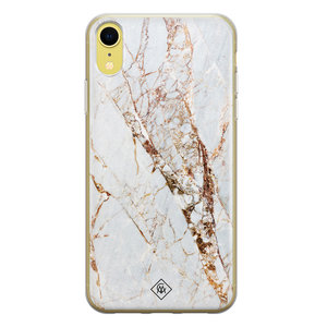 Casimoda iPhone XR siliconen hoesje - Goud marmer