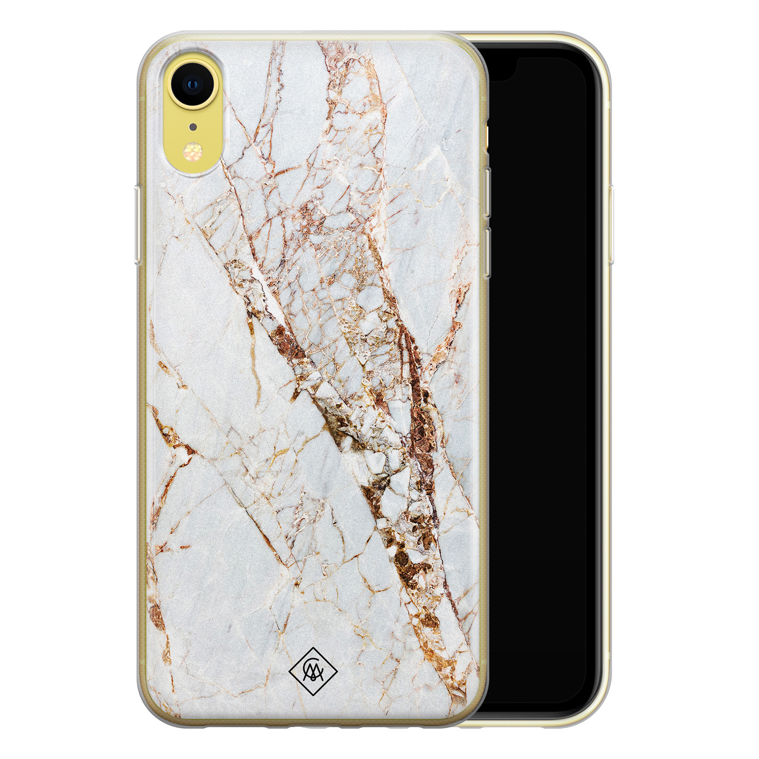 Casimoda iPhone XR siliconen hoesje - Goud marmer