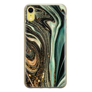 ELLECHIQ iPhone XR siliconen hoesje - Marble Khaki Swirl