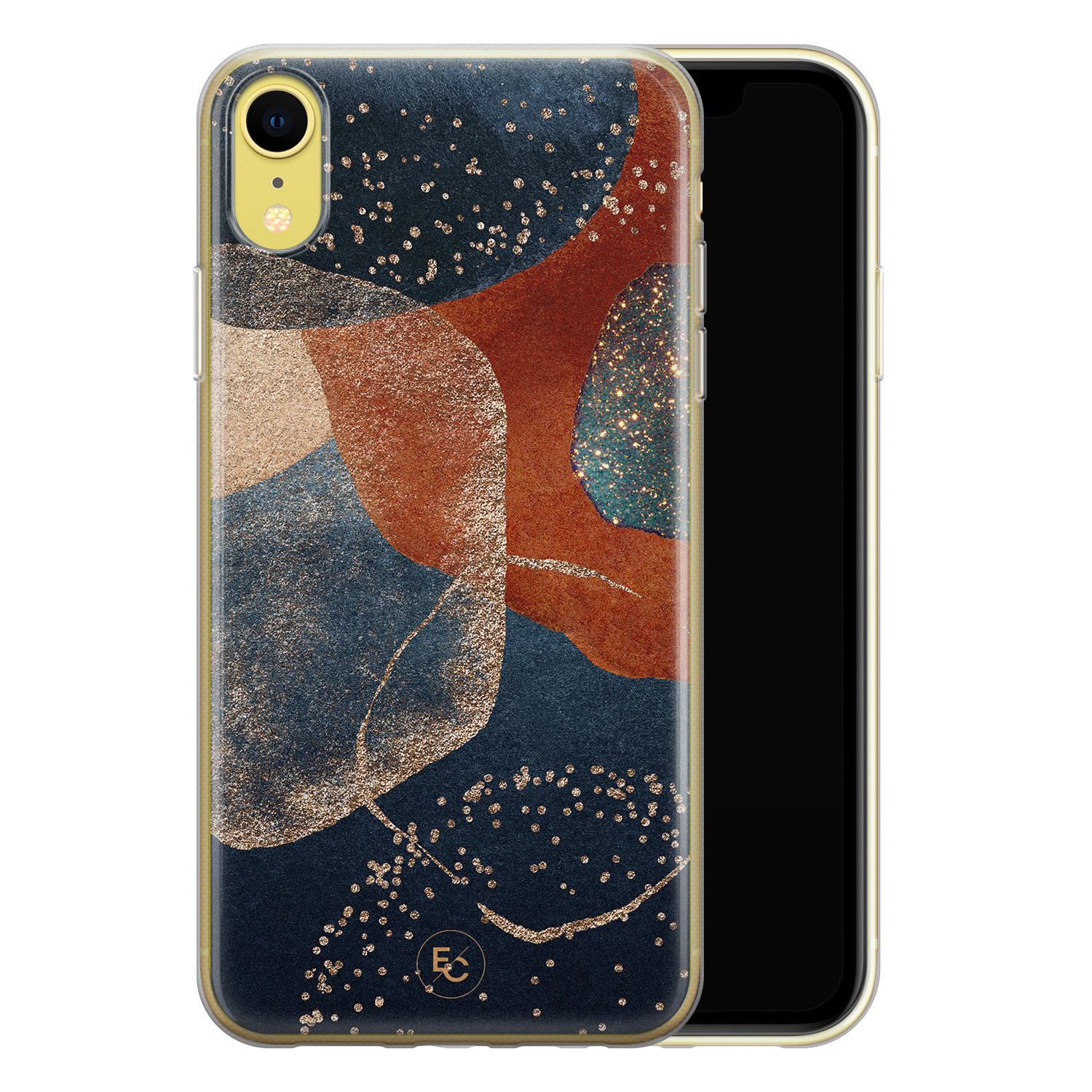 ELLECHIQ iPhone XR siliconen hoesje - Abstract Terracotta