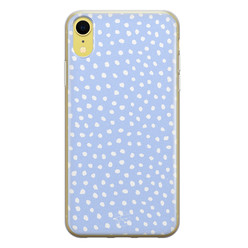 Telefoonhoesje Store iPhone XR siliconen hoesje - Lila stippen