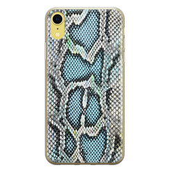 ELLECHIQ iPhone XR siliconen hoesje - Baby Snake blue
