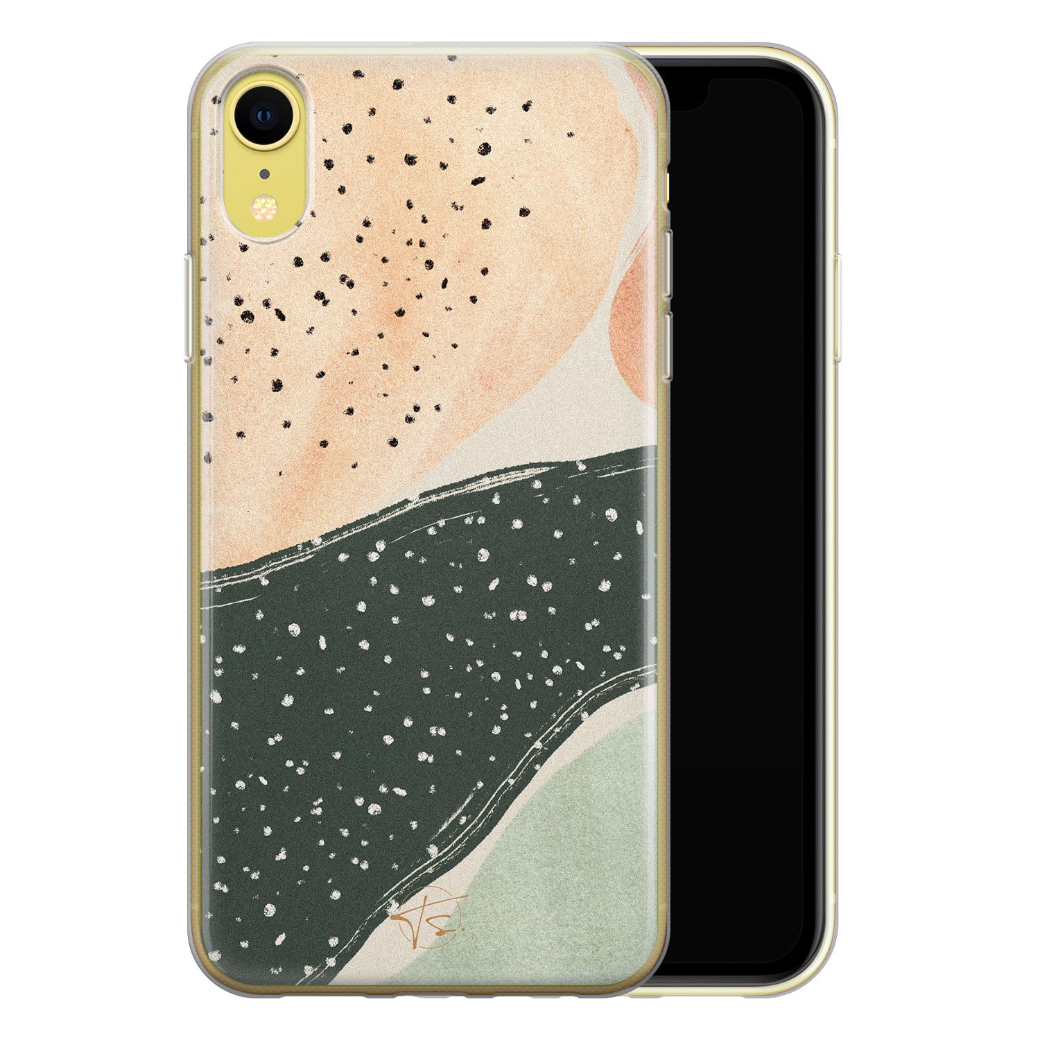 Telefoonhoesje Store iPhone XR siliconen hoesje - Abstract peach