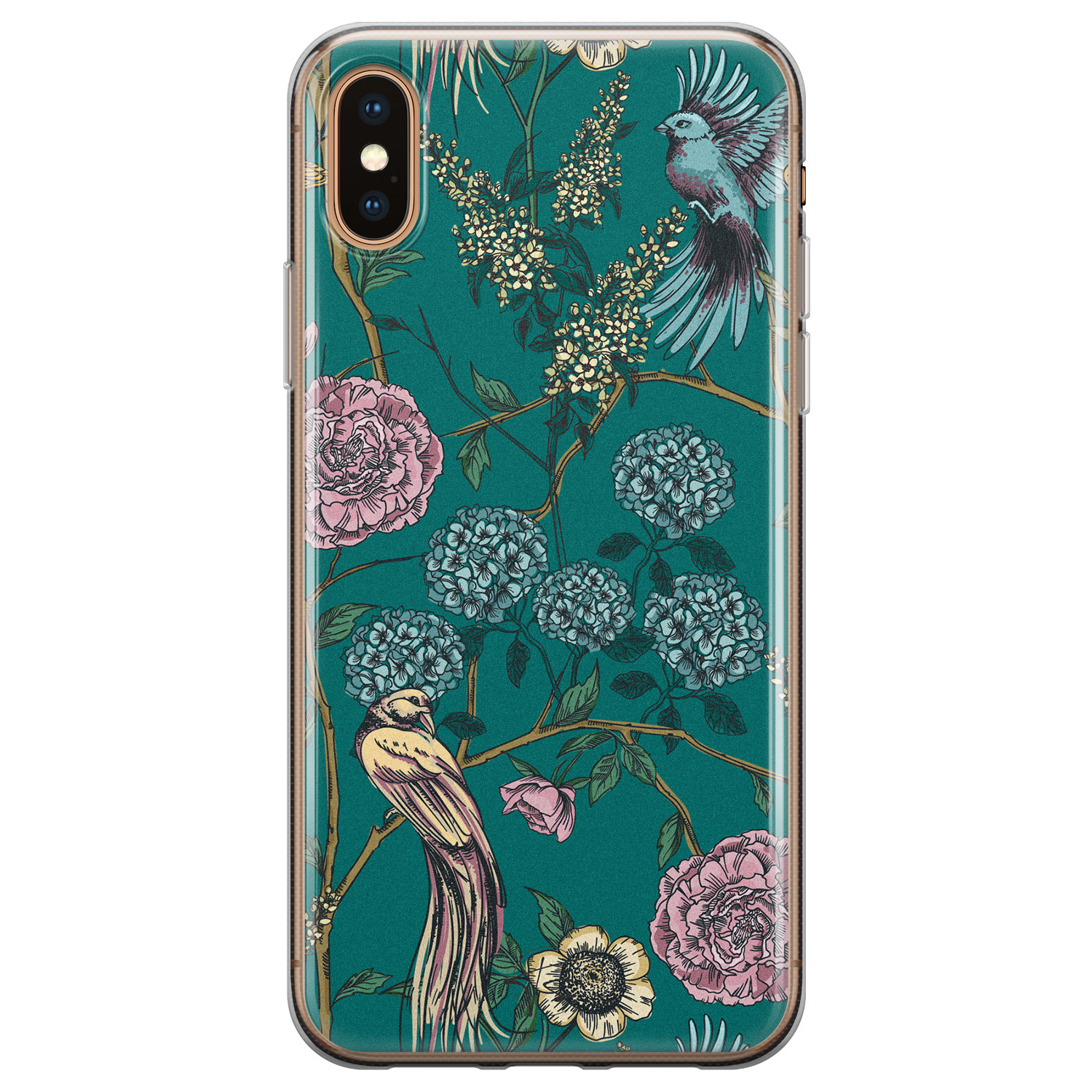 Telefoonhoesje Store iPhone X/XS siliconen hoesje - Bloomy birds