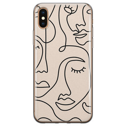 Leuke Telefoonhoesjes iPhone X/XS siliconen hoesje - Abstract face line