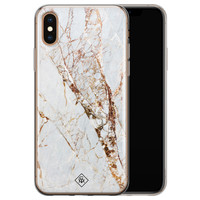 Casimoda iPhone X/XS siliconen hoesje - Goud marmer