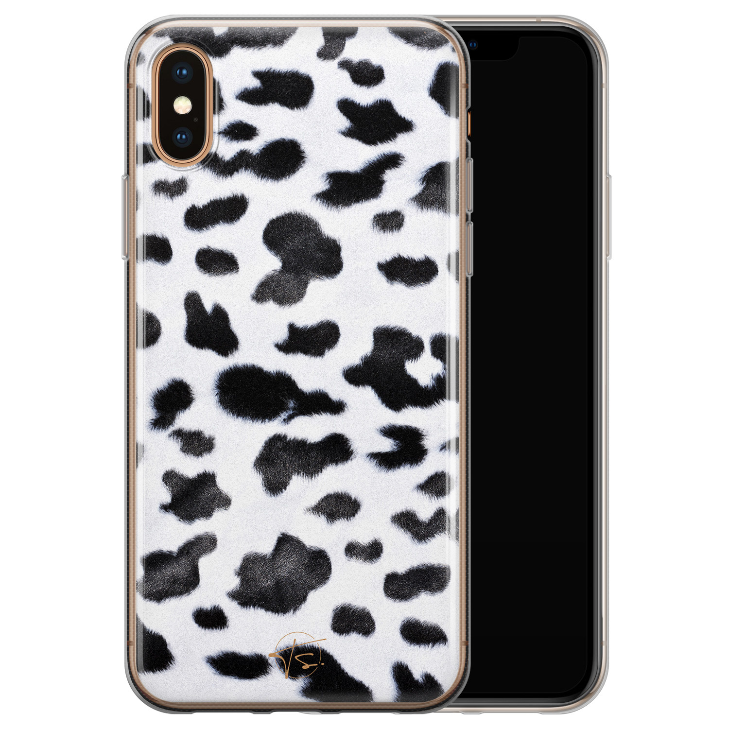 Telefoonhoesje Store iPhone X/XS siliconen hoesje - Koeienprint