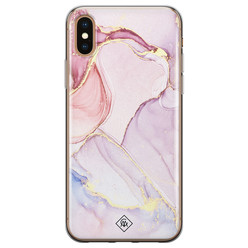 Casimoda iPhone X/XS siliconen hoesje - Marmer paars