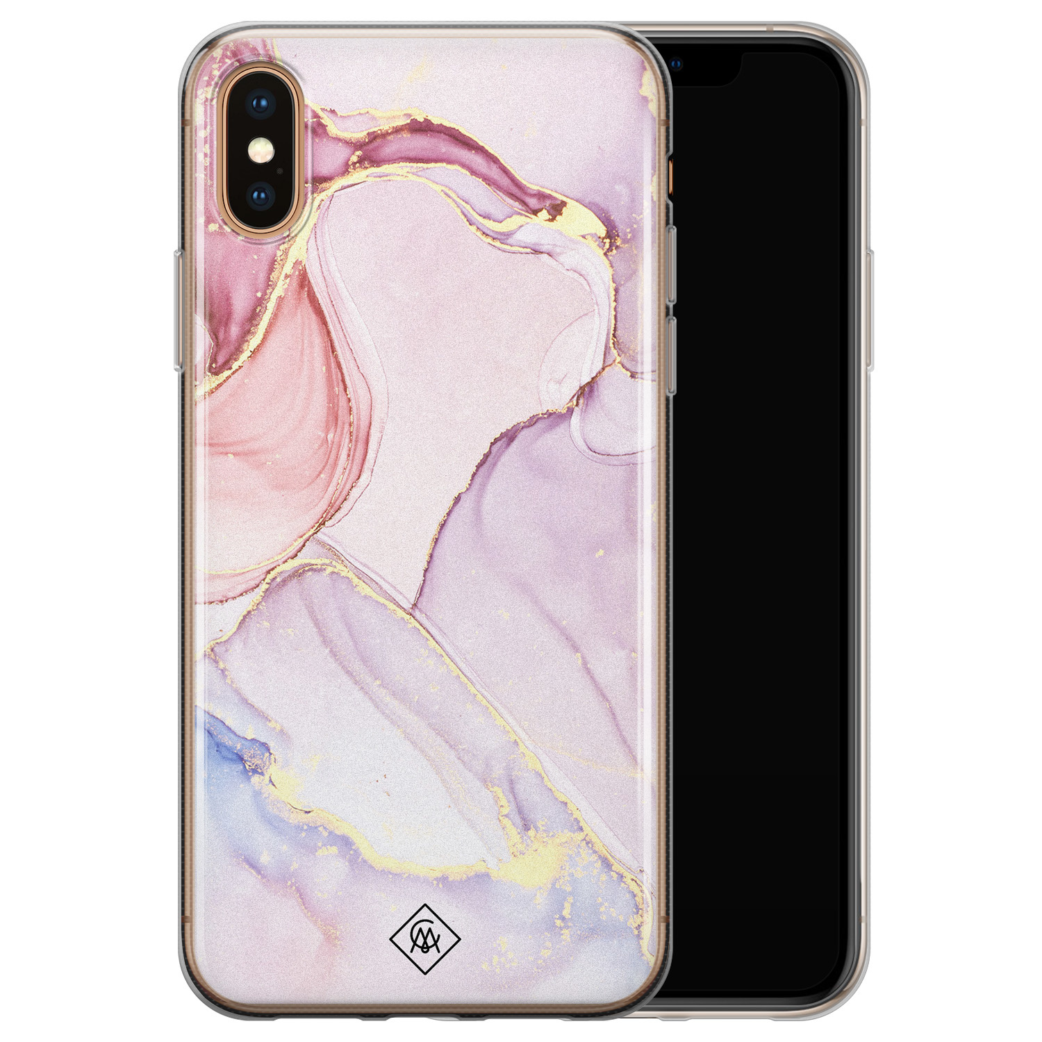 Casimoda iPhone X/XS siliconen hoesje - Marmer paars