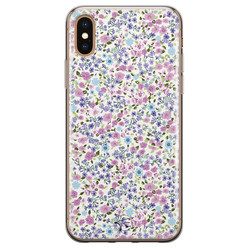 Telefoonhoesje Store iPhone X/XS siliconen hoesje - Purple Garden