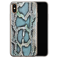 ELLECHIQ iPhone X/XS siliconen hoesje - Baby Snake blue