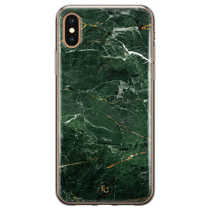 ELLECHIQ iPhone X/XS siliconen hoesje - Marble jade green