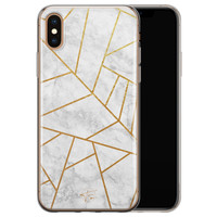 Telefoonhoesje Store iPhone X/XS siliconen hoesje - Geometrisch marmer