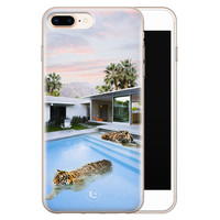 ELLECHIQ iPhone 8 Plus/7 Plus siliconen hoesje - Tiger pool
