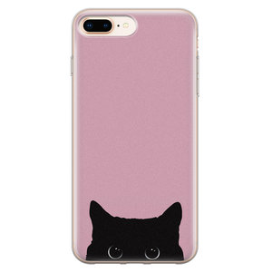 Telefoonhoesje Store iPhone 8 Plus/7 Plus siliconen hoesje - Zwarte kat