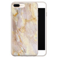 ELLECHIQ iPhone 8 Plus/7 Plus siliconen hoesje - Stay Golden Marble