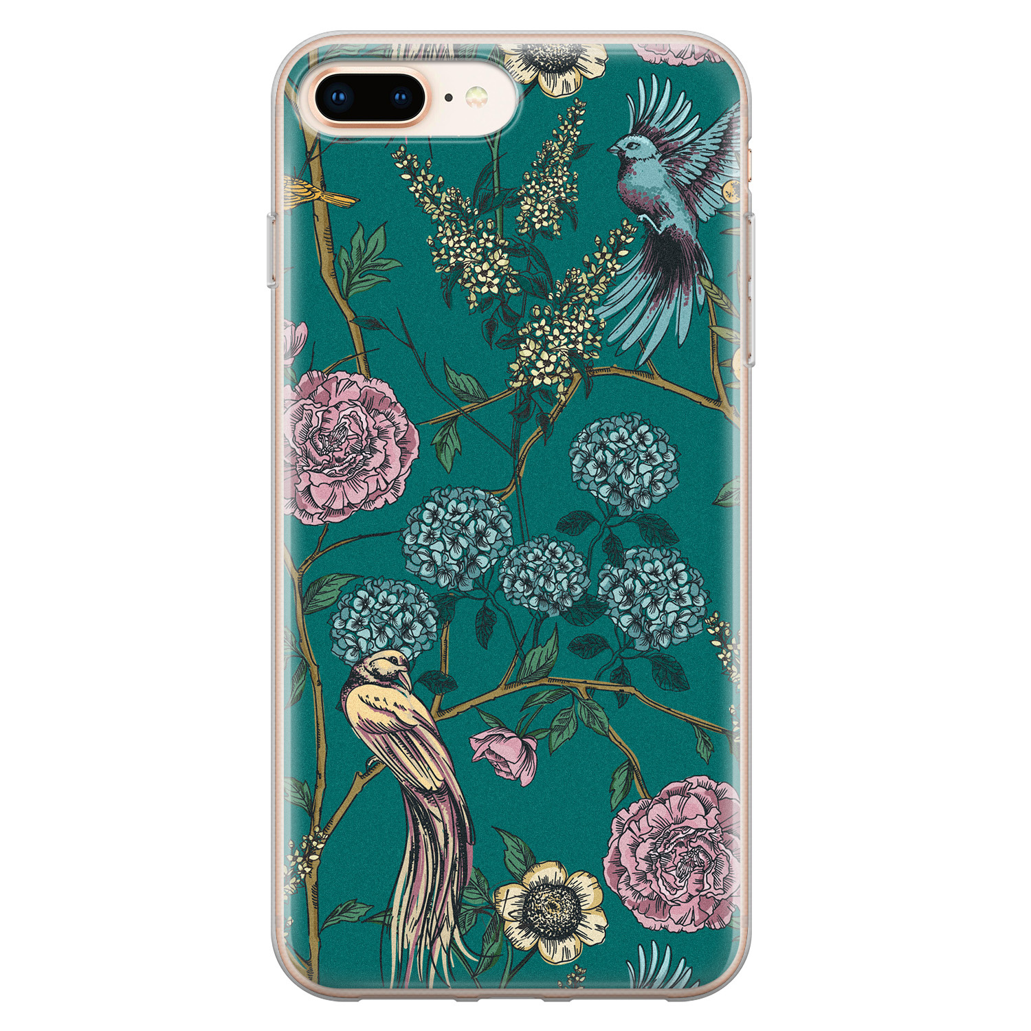 Telefoonhoesje Store iPhone 8 Plus/7 Plus siliconen hoesje - Bloomy birds