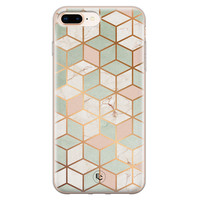 ELLECHIQ iPhone 8 Plus/7 Plus siliconen hoesje - Pastel Kubus