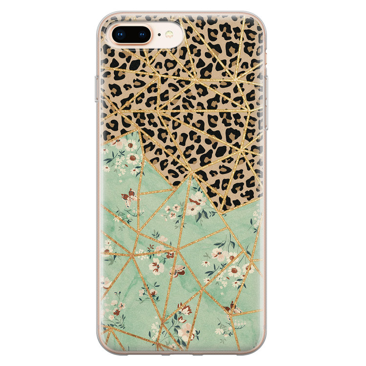 Leuke Telefoonhoesjes iPhone 8 Plus/7 Plus siliconen hoesje - Leo Flower