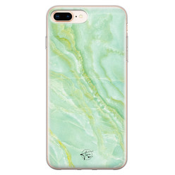 Telefoonhoesje Store iPhone 8 Plus/7 Plus siliconen hoesje - Marmer Limegroen