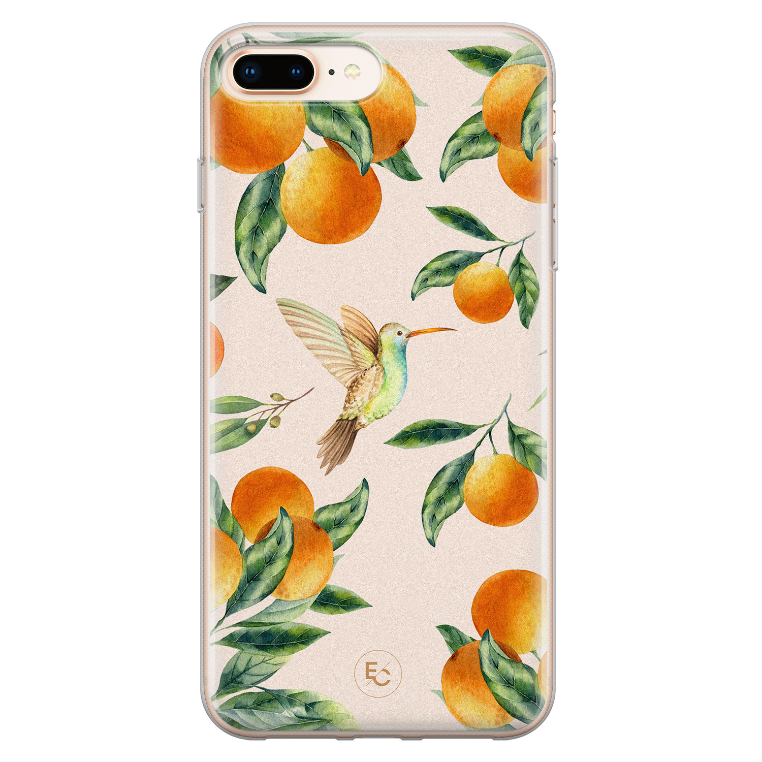 ELLECHIQ iPhone 8 Plus/7 Plus siliconen hoesje - Tropical Lemonade