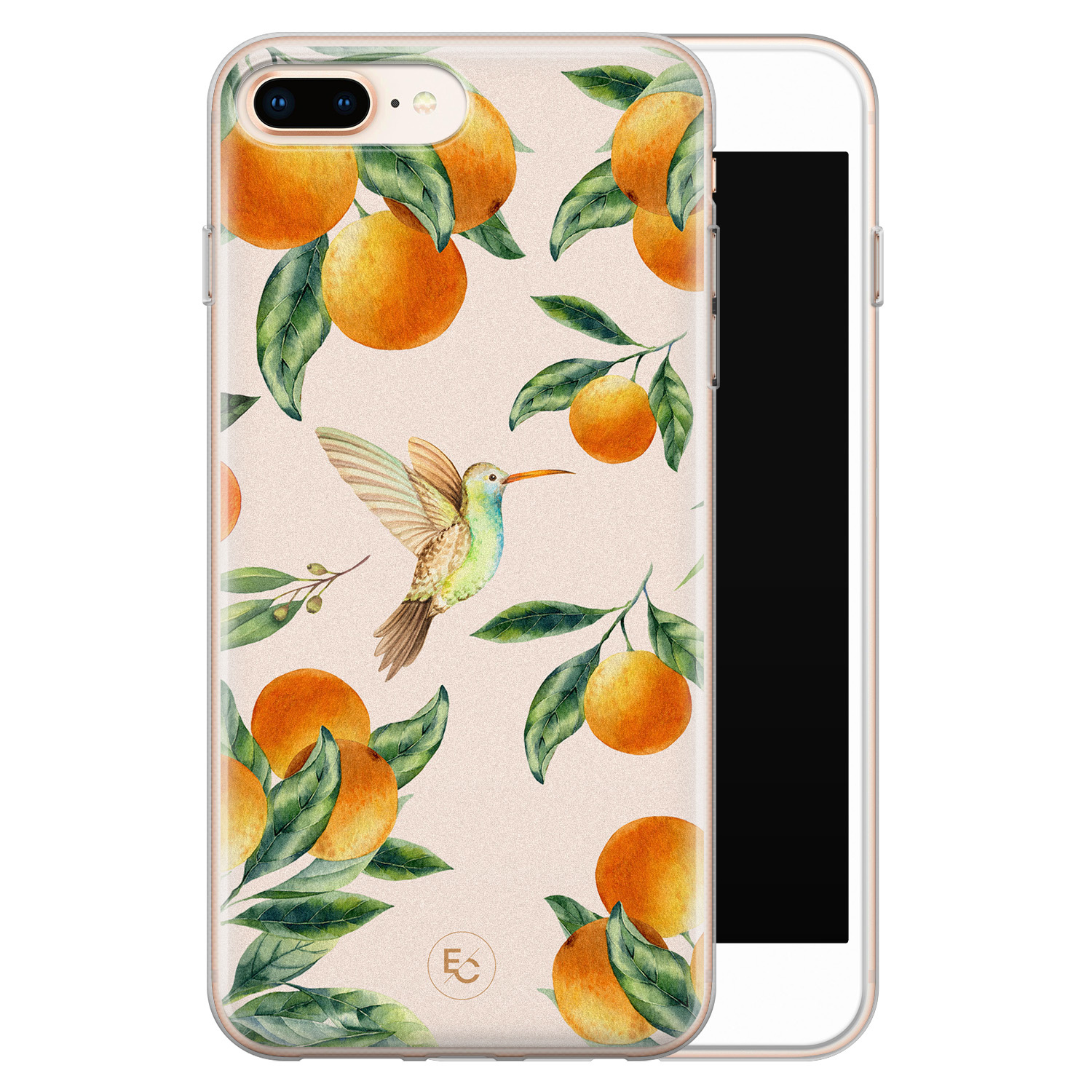 ELLECHIQ iPhone 8 Plus/7 Plus siliconen hoesje - Tropical Lemonade