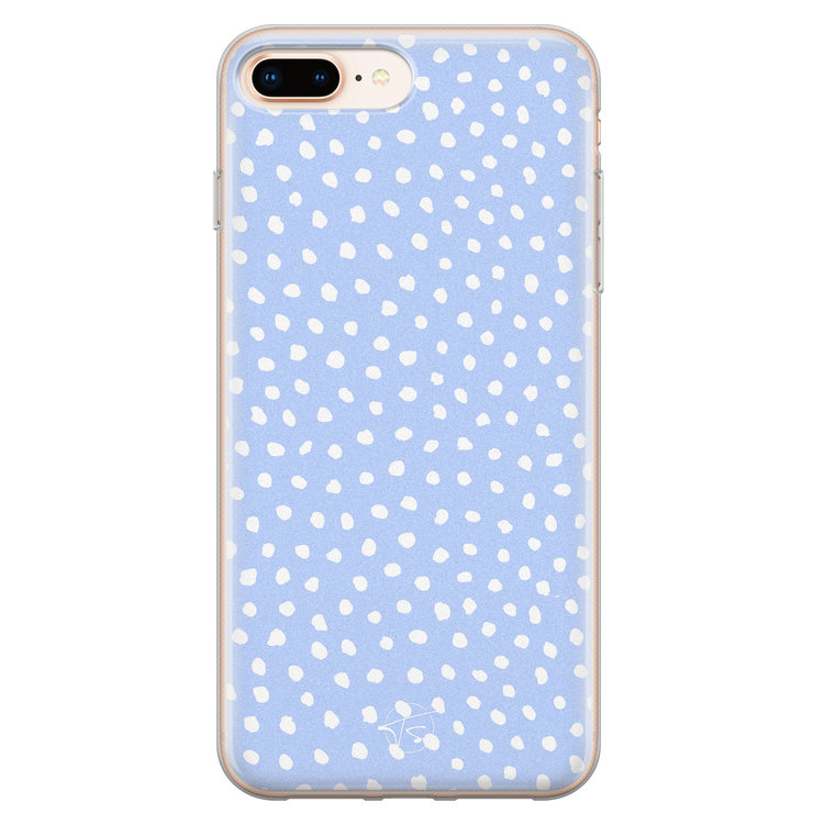 Telefoonhoesje Store iPhone 8 Plus/7 Plus siliconen hoesje - Lila stippen