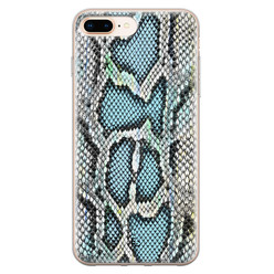 ELLECHIQ iPhone 8 Plus/7 Plus siliconen hoesje - Baby Snake blue