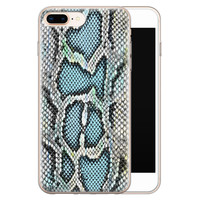 ELLECHIQ iPhone 8 Plus/7 Plus siliconen hoesje - Baby Snake blue