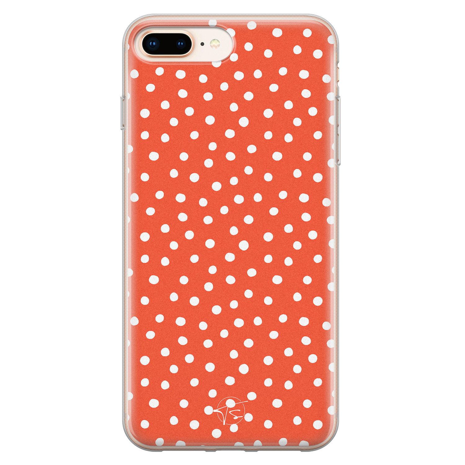 Telefoonhoesje Store iPhone 8 Plus/7 Plus siliconen hoesje - Oranje stippen