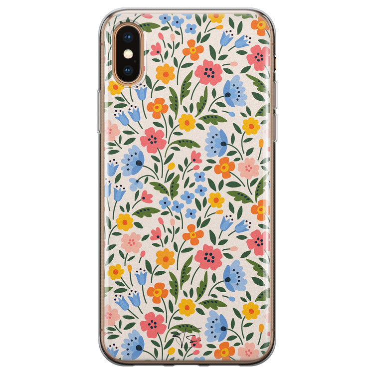 Telefoonhoesje Store iPhone XS Max siliconen hoesje - Romantische bloemen