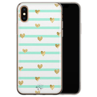 Telefoonhoesje Store iPhone XS Max siliconen hoesje - Mint hartjes
