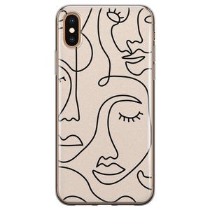 Leuke Telefoonhoesjes iPhone XS Max siliconen hoesje - Abstract face line