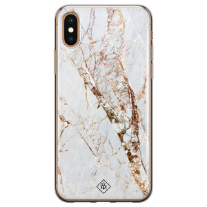 Casimoda iPhone XS Max siliconen hoesje - Goud marmer