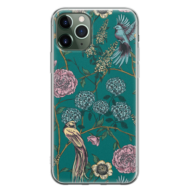 Telefoonhoesje Store iPhone 11 Pro siliconen hoesje - Bloomy birds