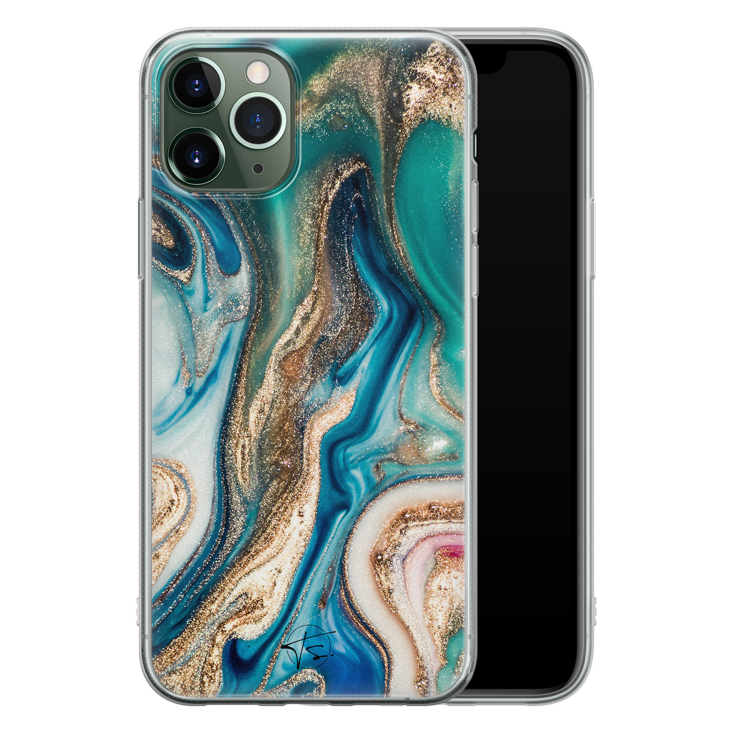 Telefoonhoesje Store iPhone 11 Pro siliconen hoesje - Magic marble