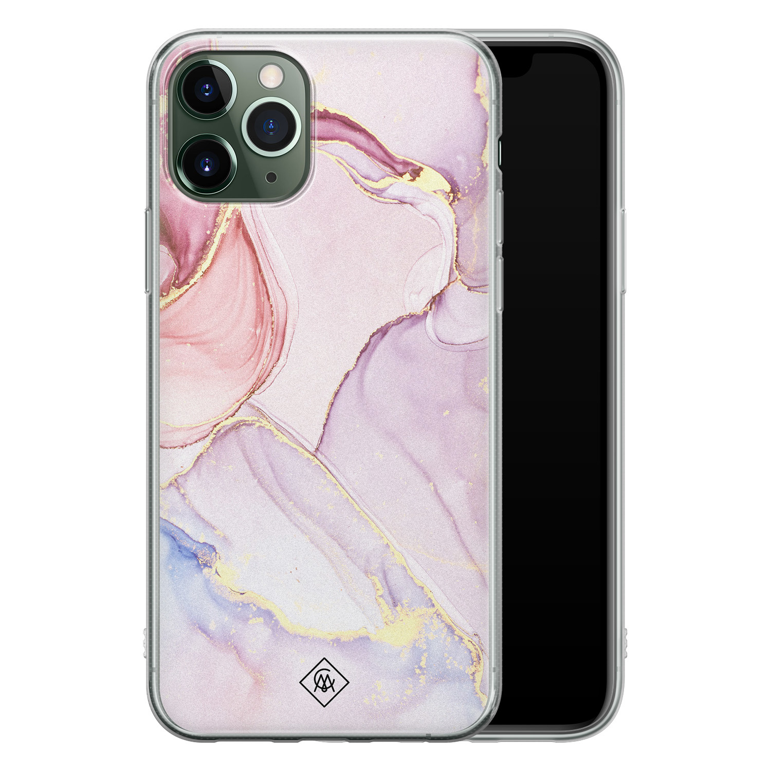 Casimoda iPhone 11 Pro siliconen hoesje - Marmer paars