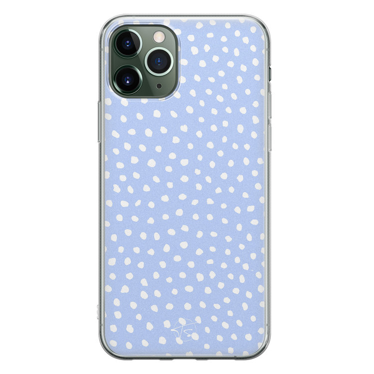 Telefoonhoesje Store iPhone 11 Pro siliconen hoesje - Lila stippen
