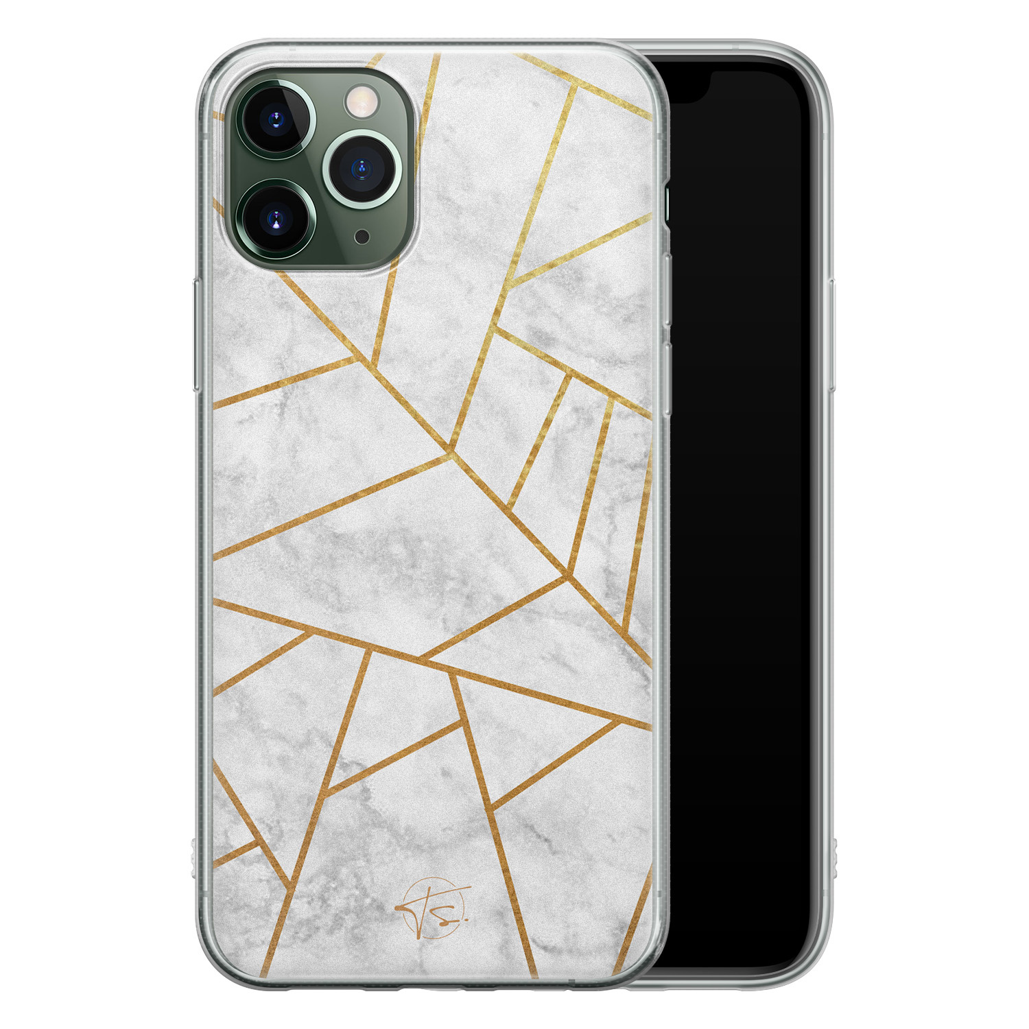 Telefoonhoesje Store iPhone 11 Pro siliconen hoesje - Geometrisch marmer