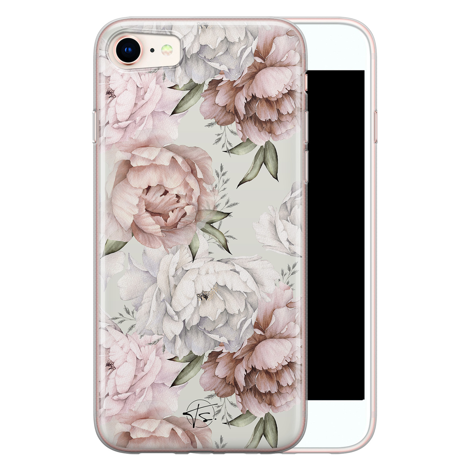 Telefoonhoesje Store iPhone 8/7 siliconen hoesje - Classy flowers