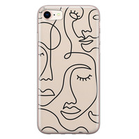 Leuke Telefoonhoesjes iPhone 8/7 siliconen hoesje - Abstract face line