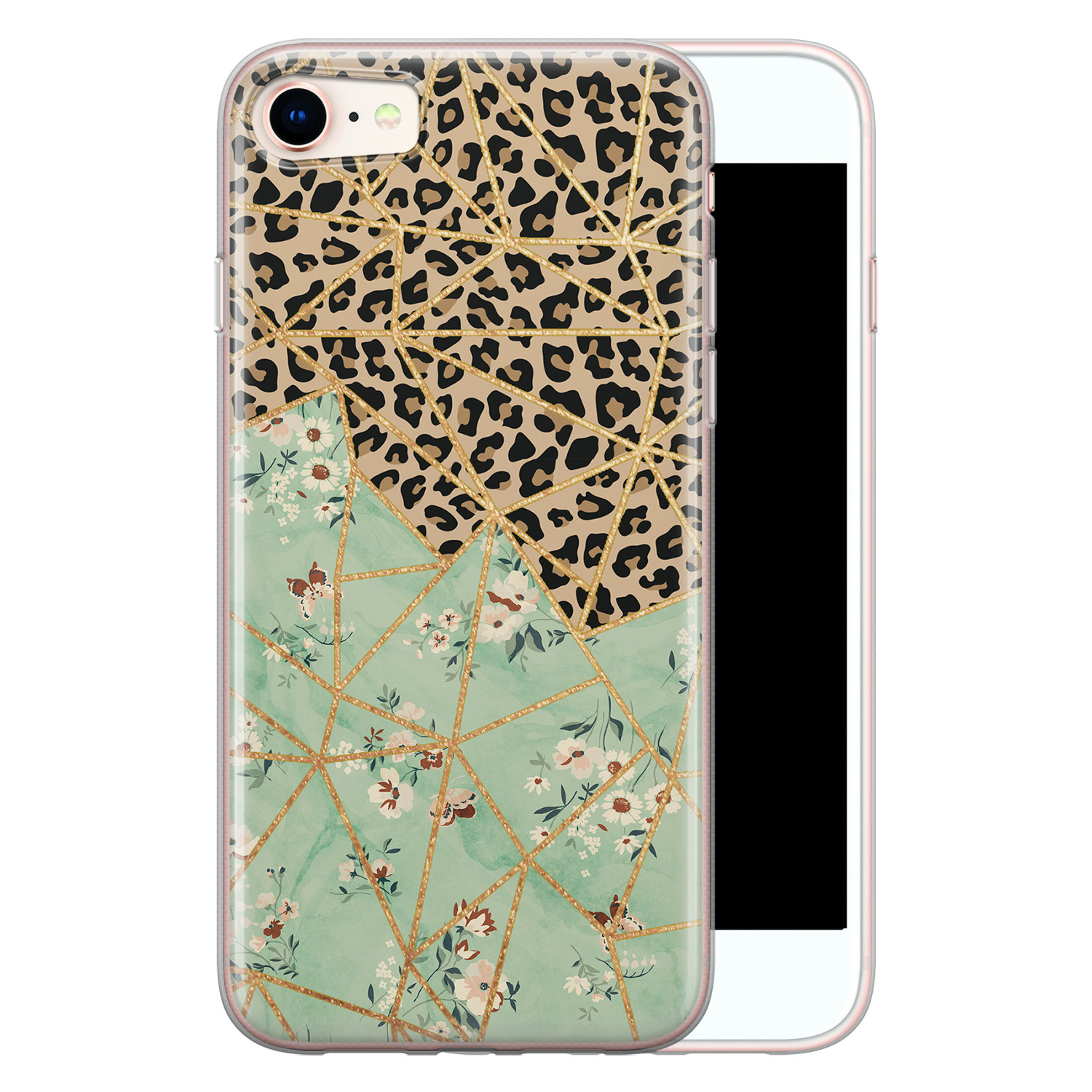 Leuke Telefoonhoesjes iPhone 8/7 siliconen hoesje - Leo Flower