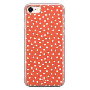 Telefoonhoesje Store iPhone 8/7 siliconen hoesje - Oranje stippen